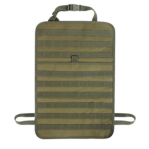 Tactical MOLLE Fahrzeug Vordersitz Lagerung mit Flasche/Taschenlampe/Recycling-Beutel Autositz zurück Organizer Sitz Cover Protector Universal Fit Multicolor von Tarnnetz