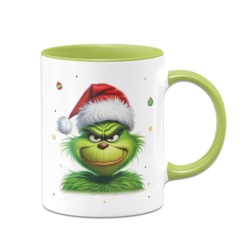 Tassenbrennerei Grinch Tasse - Kaffeetasse mit Spruch, Weihnachtstasse lustig - Weihnachts-Deko Anti-Weihnachten (Grün) von Tassenbrennerei