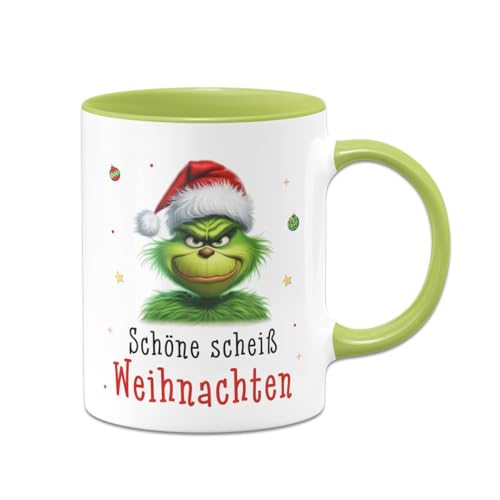 Tassenbrennerei Grinch Tasse - Schöne S Weihnachten - Weihnachtstasse lustig - Kaffeetasse mit Spruch - Anti Weihnachten Deko (Grün) von Tassenbrennerei