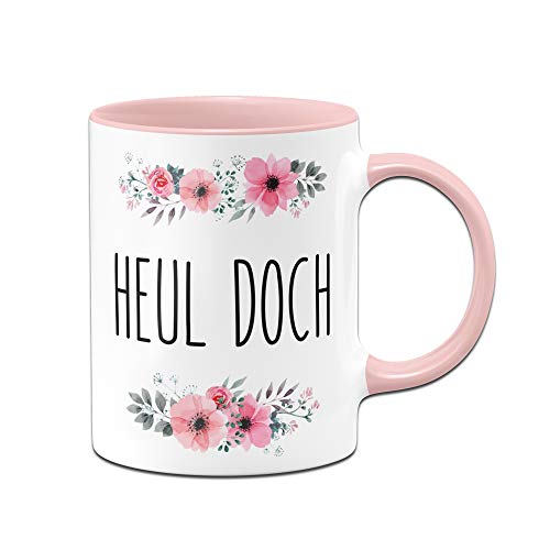 Tassenbrennerei Tasse mit Spruch Heul doch - Kaffeetasse lustig Bürotasse - Spülmaschinenfest (Rosa) von Tassenbrennerei