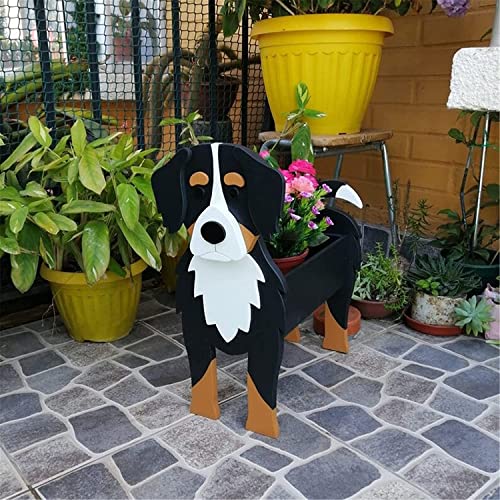 Tauzveok Pflanze Holz blumenkübel,Hund blumentopf, pflanzgefäße für draussen deko, für gartendeko, Kakteen, Büro, Perfekte Geschenkidee blumentöpfe,Bernboyero von Tauzveok