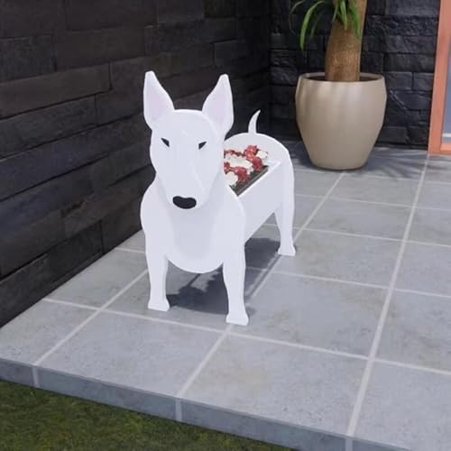 Tauzveok Pflanze Holz blumenkübel,Hund blumentopf, pflanzgefäße für draussen deko, für gartendeko, Kakteen, Büro, Perfekte Geschenkidee blumentöpfe,Bullterrier von Tauzveok