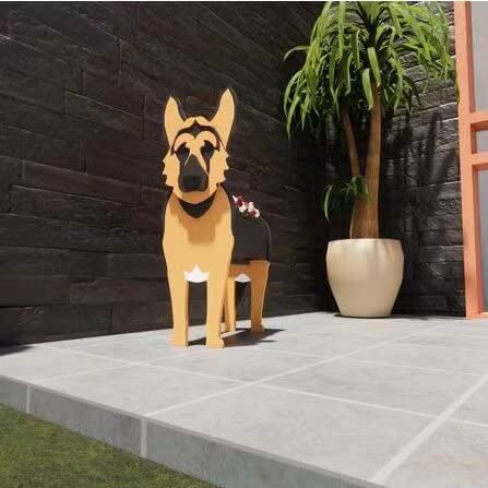 Tauzveok Pflanze Holz blumenkübel,Hund blumentopf, pflanzgefäße für draussen deko, für gartendeko, Kakteen, Büro, Perfekte Geschenkidee blumentöpfe,Schäferhund von Tauzveok