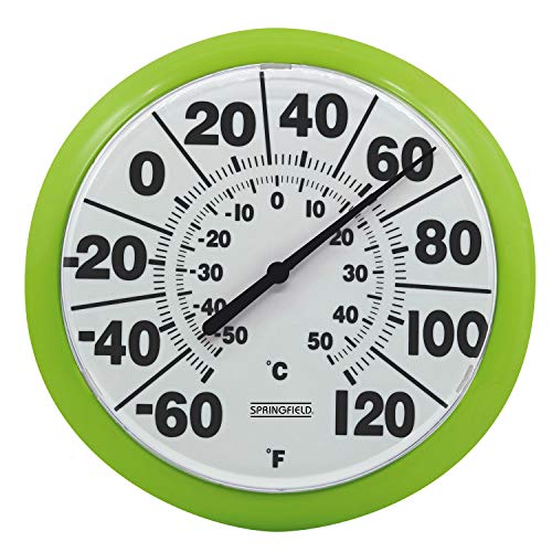 Taylor Precision Products Springfield 8" Indoor/Outdoor Dial Thermometer, Green von Springfield