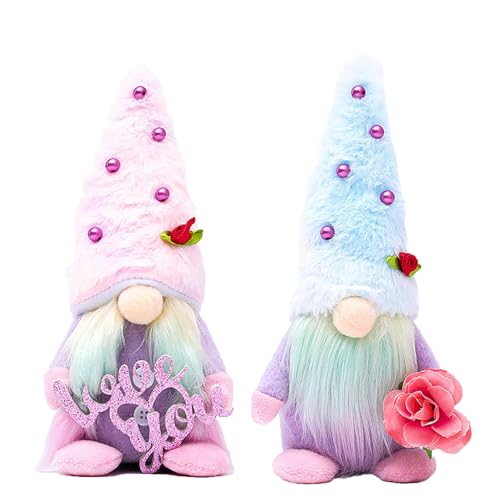 Tayuvira 2 Stück Muttertagsgeschenk GNOME Plüsch Dekorationen,13 Zoll Gnomes Dekoration Geschenk Muttertag für Mama，Mama Geschenk Dekorationen für Home Office Taschen Taschen (Lila+Lila, 9 Zoll) von Tayuvira