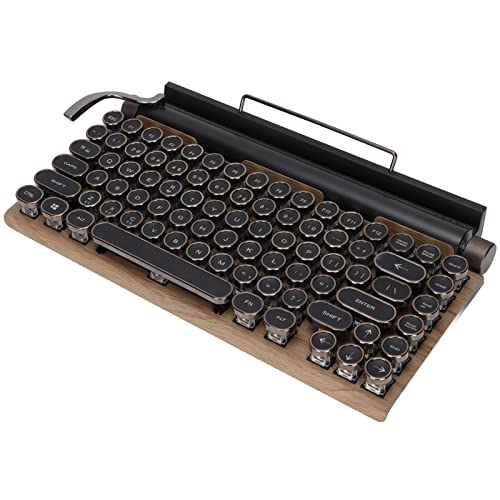 Retro Keyboard Qwertz,Qwerkywriter,Tastatur Schreibmaschine Mechanische Tastatur 83 Tasten Retschleißfeste Unterstützung Wireless 2000Ma Einstellbare Hellit Retro Schreibmaschinentastatur von Tbest