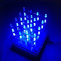 Blaue Led-Würfel 4x4x4, 3D-Lichtshow-Effekt-Box, 9-V-Batterie + Usb-Input, Handgefertigte Trendige Tragbare Mini-Discolampe Mit 3D-Gedruckter von TechArtDesigns