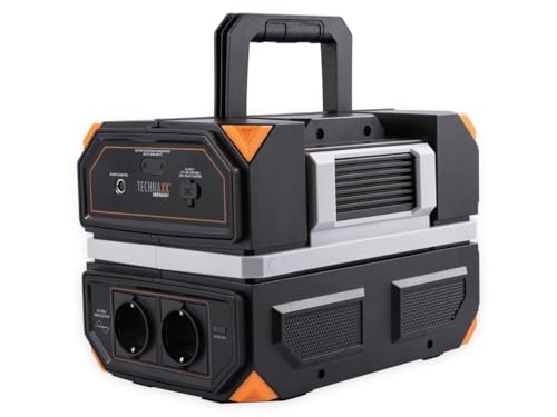 Technaxx 600W Powerstation mit 2X 230V Steckdose, 6X USB, 2X DC 12V, 1x DC Zigarettenanzünder 504Wh Akku Kapazität für Outdoor, Camping – Reine Sinuswelle tragbare Power Station Stromspeicher TX-202 von technaxx