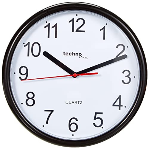 Technoline, WT 600 Wanduhr, Ø 25cm, Schwarz von Technoline