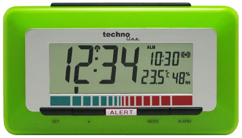 Technoline Luftgütemonitor WL 1000 mit Innentemperaturanzeige und Luftgütesensor zur Überwachung der Raumluftqualität , Grün, 15,0 x 4,8 x 8,5 cm von Technoline