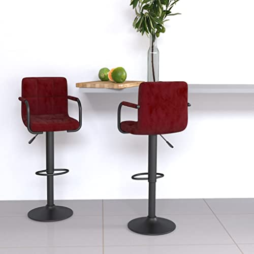 Teenpull Wine Red Velvet Bar Stools Set of 2, Adjustable Swivel Counter Height Chairs for Kitchen Island Dining Room Teenpull Wine Red Velvet Bar Stools Set of 2, Adjustable Swivel Counter Height Chairs for Kitchen Island Dining Room von Teenpull