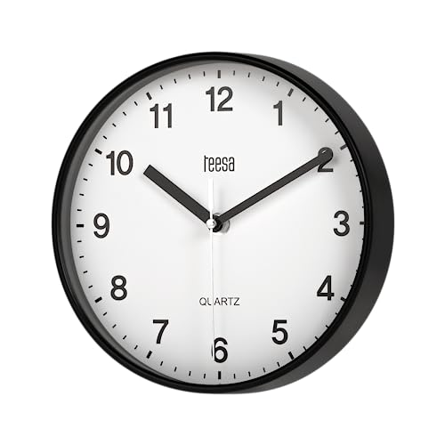 Teesa Uhr Analog Wand Universal 20 cm TSA0038B Schwarz von Teesa