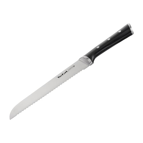 Tefal Ice Force K23204 Brotmesser | 20 cm | Handschutz | Langlebig | Korrosionsschutz | Edelstahl | Schwarz von Tefal