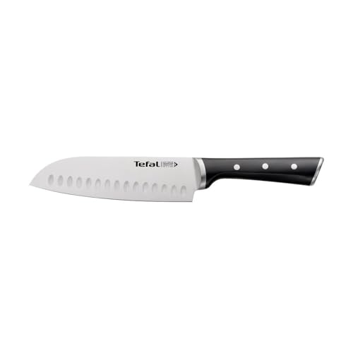 Tefal Ice Force K23206 Santoku Messer | 18cm | Korrosionsschutz | Handschutz | Edelstahl | Edelstahl/Schwarz von Tefal