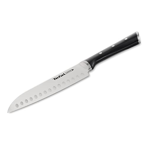 Tefal Ice Force K23206 Santoku Messer | 18cm | Korrosionsschutz | Handschutz | Edelstahl | Edelstahl/Schwarz von Tefal