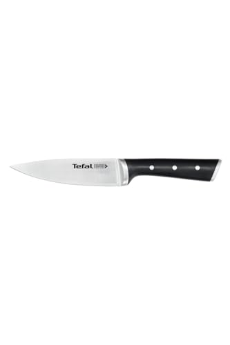 Tefal K23203 Ice Force Kochmesser 15 cm | Fleisch- oder Gemüsemesser | deutscher Edelstahl | ergonomischer Griff | spülmaschinenfest | Edelstahl/Schwarz von Tefal