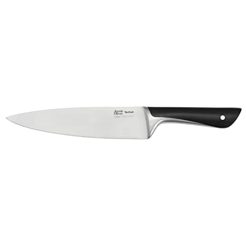 Jamie Oliver by Tefal K26701 Kochmesser 20 cm | hohe Schneideleistung | unverwechselbares Design | widerstandsfähige und langlebige Klingen | Edelstahl/Schwarz von Tefal