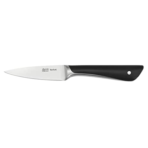 Jamie Oliver by Tefal K26711 Schälmesser 9 cm | hohe Schneideleistung | unverwechselbares Design | widerstandsfähige und langlebige Klingen | Edelstahl/Schwarz von Tefal