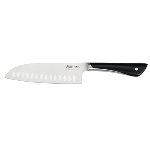 Jamie Oliver by Tefal K26715 Santokumesser 16,5 cm | hohe Schneideleistung | unverwechselbares Design | widerstandsfähige und langlebige Klingen | Edelstahl/Schwarz von Tefal