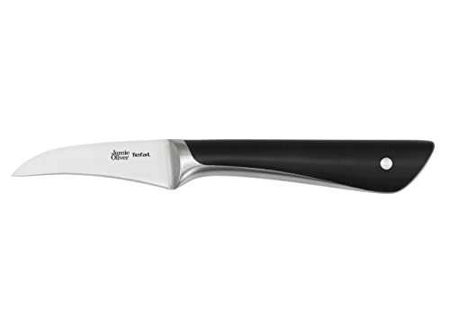 Jamie Oliver by Tefal K26716 Schälmesser 7 cm | hohe Schneideleistung | unverwechselbares Design | widerstandsfähige und langlebige Klingen | Edelstahl/Schwarz von Tefal