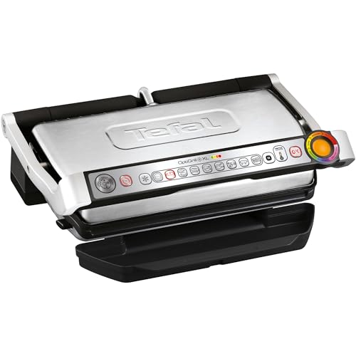 Tefal OptiGrill+ XL | Kontaktgrill mit automatischer Temperatur-Anpassung | 9 automatische Programme | XL-Grillfläche | inklusive Backschale | GC724D12 von Tefal