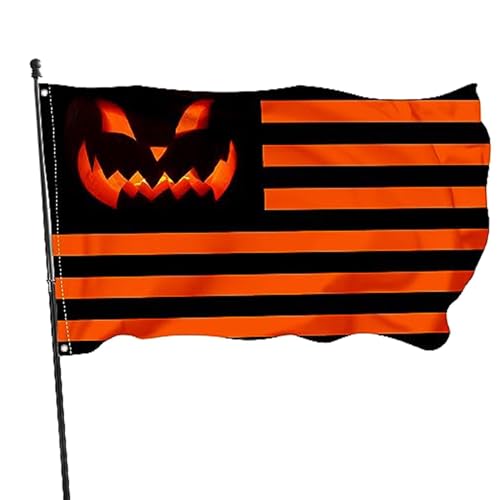 Halloween-Flagge für den Garten, Halloween-Flagge, 90 x 150 cm, langlebiger Fahnenmast für den Außenbereich, amerikanische Flagge, Dekoration für Garten, Bauernhof-Eingang Teksome von Teksome