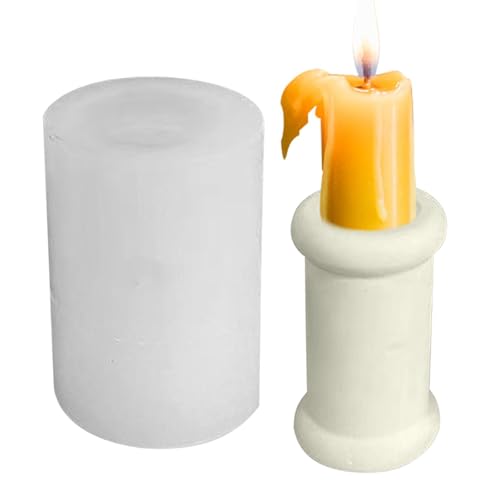 Teksome Kerzenhalter-Form | 3D-Kerzenhalter-Silikonform, einfache Silikon-Kerzenhalter-Form für glattes Harz, einzigartige, einfache Kerze von Teksome