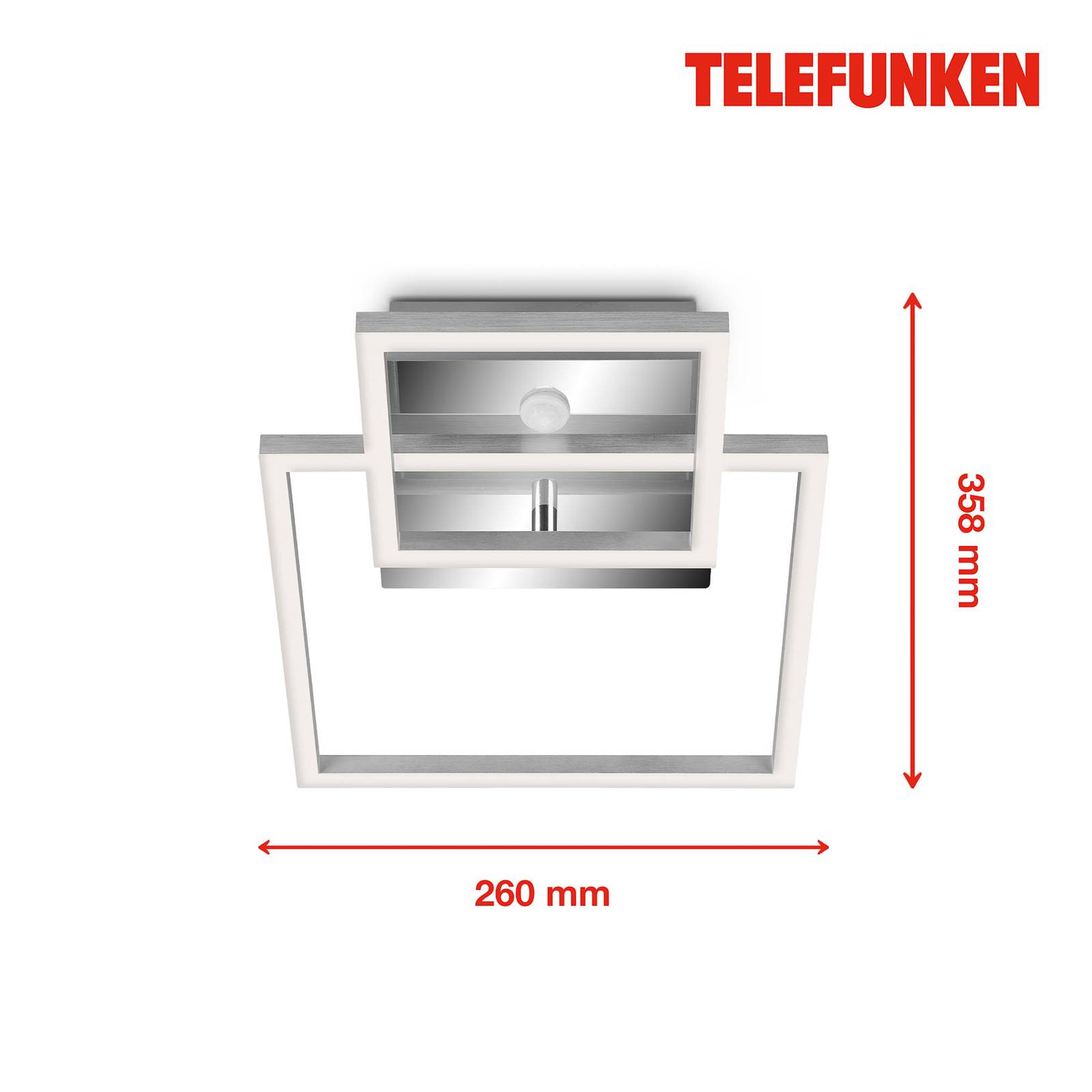 LED-Sensor-Deckenleuchte Frame chrom/alu 26x36cm von Telefunken