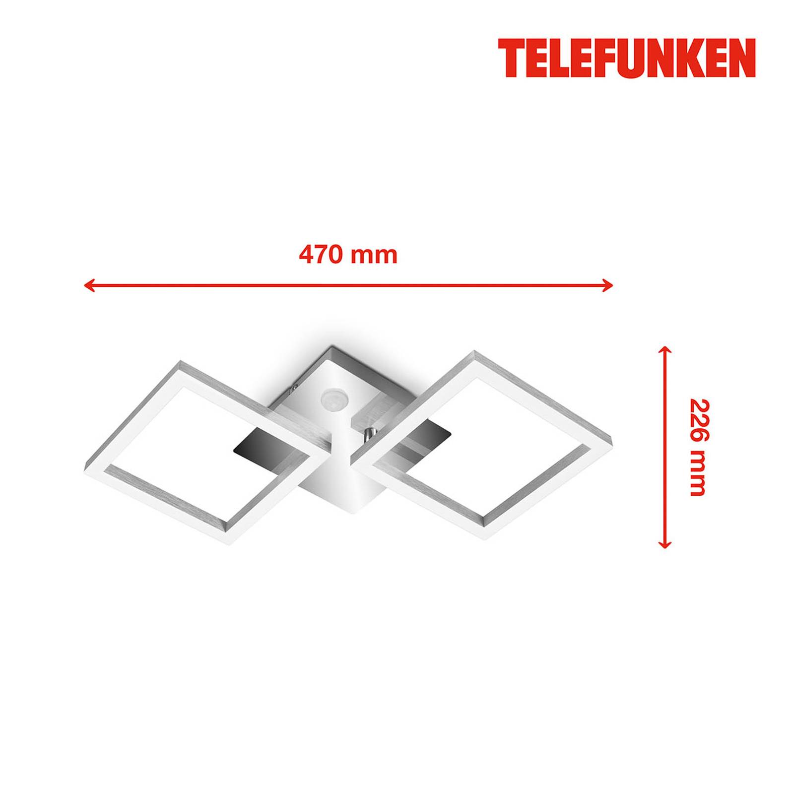 LED-Sensor-Deckenleuchte Frame chrom/alu 47x23cm von Telefunken