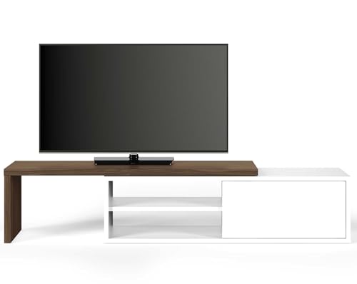 TEMAHOME, Move TV Tisch, 110x35x31 cm, Nussbaum Furnier/weiß von TemaHome