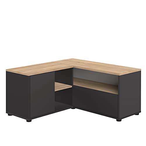 Symbiosis Angle TV-Schrank Ecke 90, 90 x 90 x 45 cm, Spanplatte, Schwarz und Eiche, 90x90x45 cm von Symbiosis