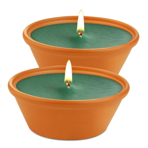 Citronella Kerze Outdoor, 2 Stk Outdoor Kerze Zitronella Kerzen draußen mit Citronella öl & Natürliches Sojawachs, Duftkerzen Set Geschenk für Frauen - Perfekt für Camping, Grillen, Picknicks, Garten von Tenuiskft