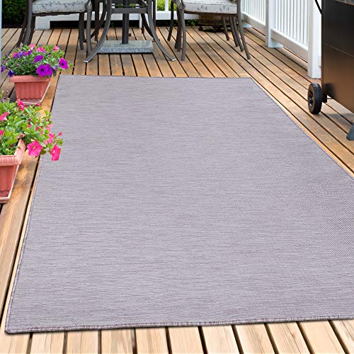 Outdoor Teppich Unicolor Einfarbig Wetterfest Garten Terrasse Küchen Teppich Balkon Camping Wohnzimmer Läufer Innen & Außenteppich Rechteckig Teppich in Farbe: Pink, Grösse: 120 x 170 cm von Teppium