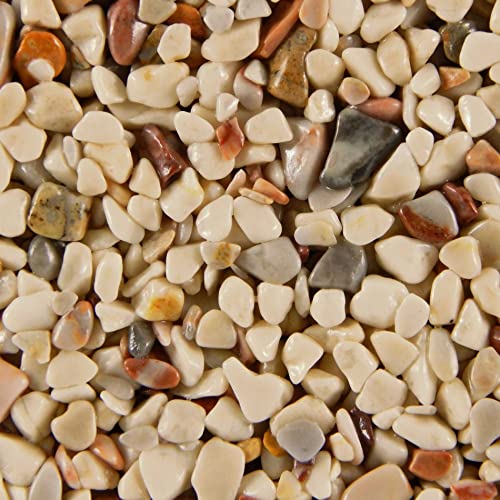 Terralith Steinteppich Marmor Komplett-Set für 1qm - Körnung: fein - 2-4mm mit Polyurethan Bindemittel - für Außen in natur (colorato due) von Terralith