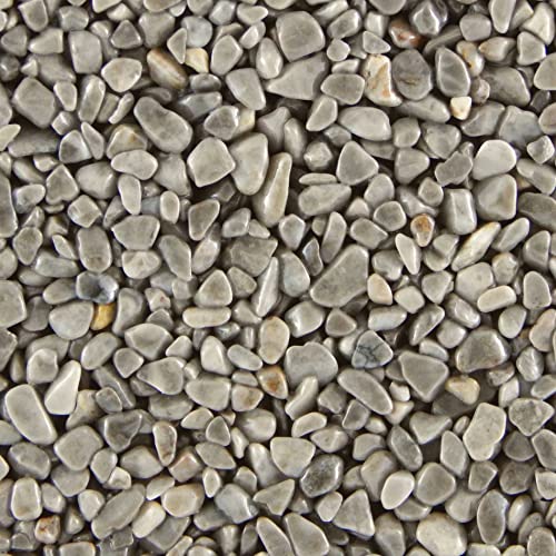 Terralith Steinteppich Marmor Komplett-Set für 1qm - Körnung: fein - 2-4mm mit Reinacrylat Bindemittel - für Wand in grau (grigio platino) von Terralith