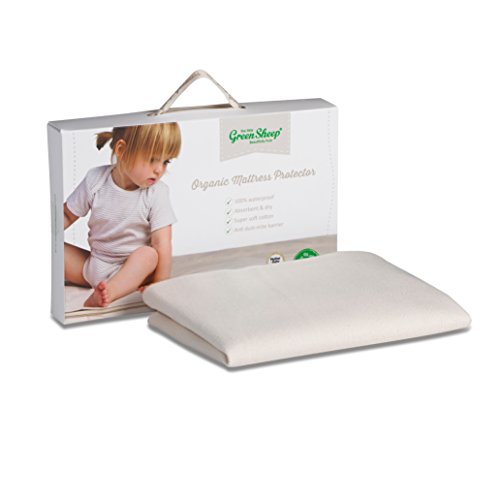 The Little Green Sheep SnuzPod Wasserdichter Bio-Matratzenschoner, 100% Baumwolle, flach, geräuschlos, Bettlaken-Topper für Babys & Kinder - 40 x 75,5 cm (Naturweiß) von The Little Green Sheep