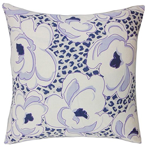 The Pillow Collection Ohara Kissenbezug mit Blumenmuster, Baumwolle, violett, 34625 x 34625 x 12115 cm von The Pillow Collection