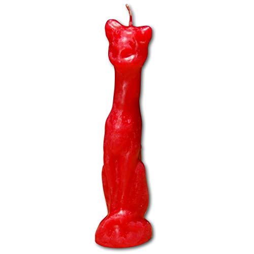 Hoodoo Cat Candle Red | Katzen Wunsch Kerze mit Anleitung | Glück in der Liebe. Voodoo Love Drawing - Conjure Candle von The Voodoo Shop