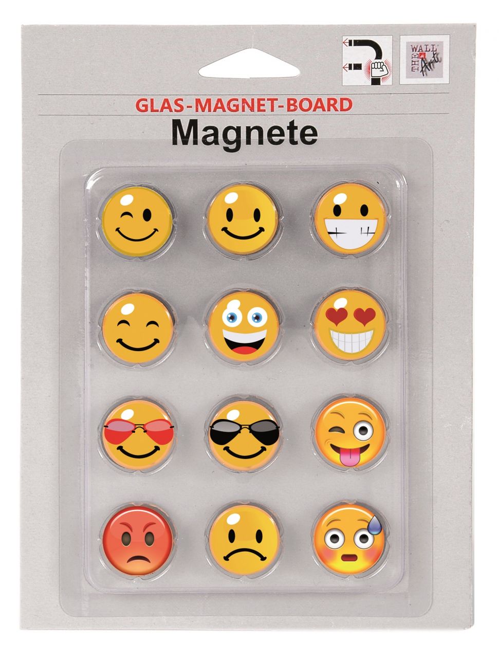 Magnetset 12-teilig - Smilie für Glas-Magnet-Board von The Wall