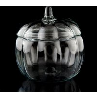 Anker Hocking Klares Glas Kürbisglas & Deckel Vintage Glaswaren von TheBlackPearlVintage