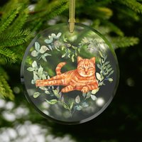 Orange Tabby Glas Ornament Andenken Fenster Suncatcher von TheCoolCatClub