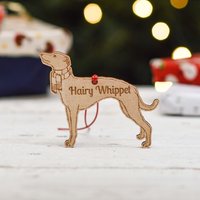 Personalisierte Haarige Whippet Hundedekoration - Detailliert von TheCraftyGiraffeEtsy