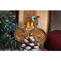 Personalisierte Bmx Fahrrad Weihnachtsschmuck Holz Custom Christbaumkugel Lasergravur Rustikale Name Dekoration Fahrer Geschenk Zyklus Stunt von TheDribblyYak