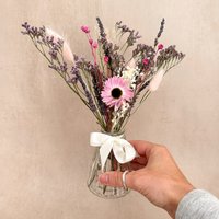 Mini Rosa/Lila Lavendel Getrocknetes Blumenarrangement in Vase | Kleiner Trockenblumenstrauß 25cm Hoch Getrocknete Blumen Wohndekoration Geschenk von TheHomeAppealShop