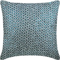 Dekorativ Mitternachtsblau 40x40 cm Kissen, Art Silk Pailletten Kreise & Punkte Modern - Metal Daze von TheHomeCentric