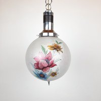 Vintage Glas Pendelleuchte Blume Italien 60Er Jahre Retro Wohnkultur Art Deco Bauernhaus Cottage Stil Mitte Des Jahrhunderts Beleuchtung von TheOldAtticSI