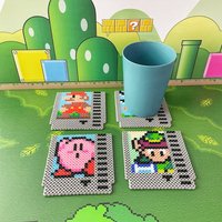 Retro-Videospiel-Untersetzer-Set | Nintendo Gamer Geschenk Nes-Patronenuntersetzer Mario Zimmerdekoration Zelda-Geschenk Kirby-Spiel von ThePixelHippie