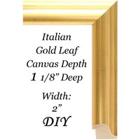 Benutzerdefinierte Schnitt Diy 2" Wide Gold Leinwand 1 1/8" Tiefe Holz Bild Rahmen Formung von TheShoppeUSA