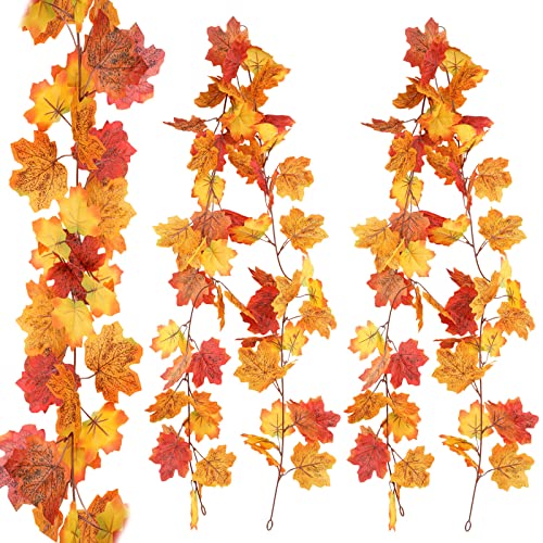 2 Stück Künstliche Ahornblatt Girlanden Herbst Ahornblatt Girlande Thanksgiving Ahornblatt Girlande Ahorn Rattan Girlande Herbst Ahornblätter Reben Herbstblätter Reben für Halloween, Party Deko (B) von TheStriven