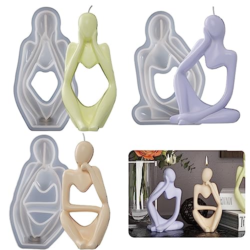 TheStriven 3 Stück Kerzen Silikonform Silikon Körper Formen Silikon Kunst Menschlicher 3D Körper Kerzenform Silikon Kerzenform Kerzengießformen Gießformen Silikonform Für Handarbeit Ornamente Kerze von TheStriven